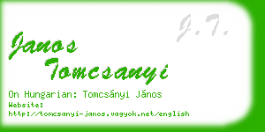 janos tomcsanyi business card